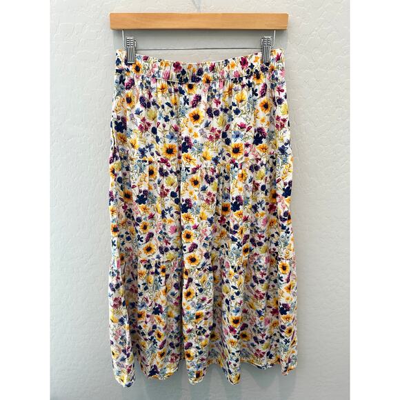 OLD NAVY | Floral Tiered Midi Skirt Cottagecore Boho | Medium - Picture 4 of 5